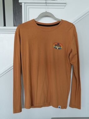 Corona Cabo Blue Marlin Beach Long Sleeve Graphic Tee Shirt Tan Size CH/small